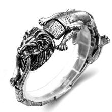 Fashion Hip Hop Silver Jewelry Stainless Steel Jewelry Animal Lion Bracelet